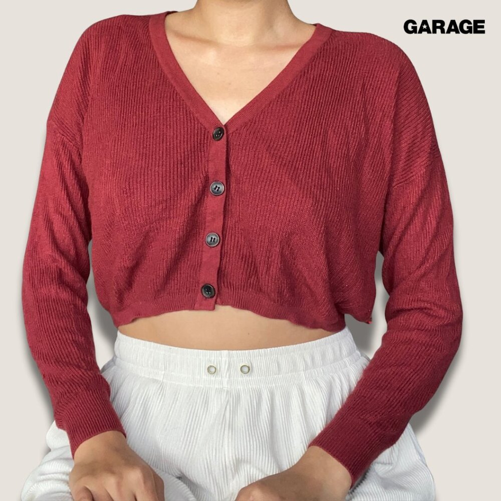 Maroon Knit Cardigan